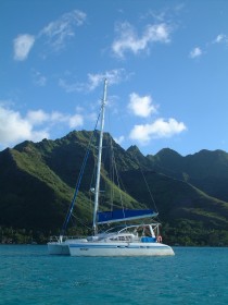 Ocelot at anchor in secluded Moorea