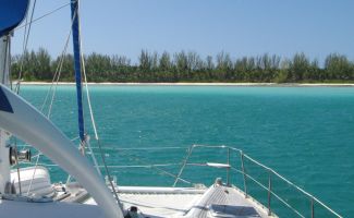 Ocelot's pretty anchorage inside Farquhar Atoll