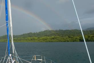Rainbow as we approached Tokussup Bay
