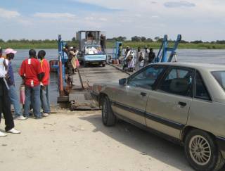 Free ferry over the Okavango River, Botswana