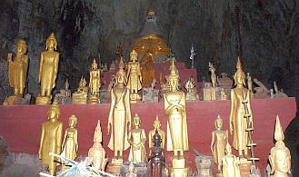 Thousands of Buddha statues in the caves