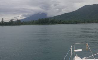 Approaching our Pandi River anchorage