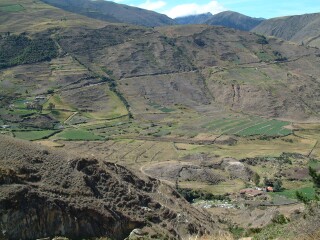 Merida farmlands viewed from high in the Andes