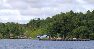 Pelni dock at Numfoor, next to anchorage