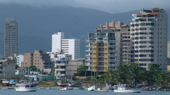 Porlamar skyline and fishing boats