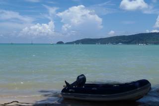 Calm afternoon at Ao Chalong, Phuket, Thailand.  No tsunami.