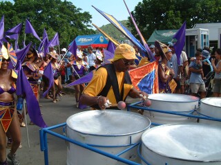 Steel bands and brightly costumed parades