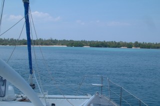 The lovely, protected anchorage at Pulau Medang, off Sumbawa.