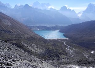 Everest and Gokyo from our Renjo La trail