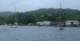 Savusavu ancorage is a creek between mainland & islands