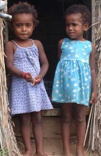 Young Fijian girls at Sakay's plantation, near Sese