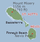 Map of St. Kitts and Nevis