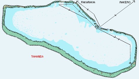 Tahanea Atoll - click here to see an overall map of the Tuamotus