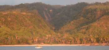 The west coast of Timor in evening light