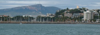 Townsville anchorage - the beach is to the right
