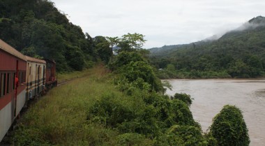 The diesel trail runs along the Padas River, Borneo