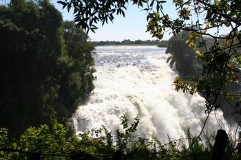 Zambezi  River plunges over Victoria Falls, Zimbabwe