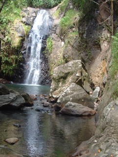 The perfect lunch and cool-off spot on our hike high in Ua Pou