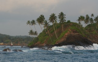 The rugged headland at Weligama Bay, southern Sri Lanka