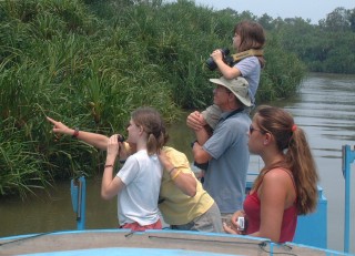 Amanda and Estrela family on the klotok