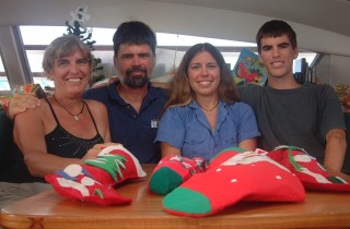 Christmas morning in Savusavu - The wonderful stocking ritual.